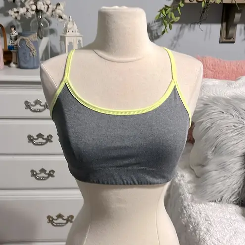 C9 by Champion Yellow and Gray Racerback Sports Bra Size L