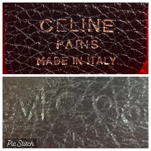 CELINE Black Pebbled Leather Shoulder Bucket Bag Vintage