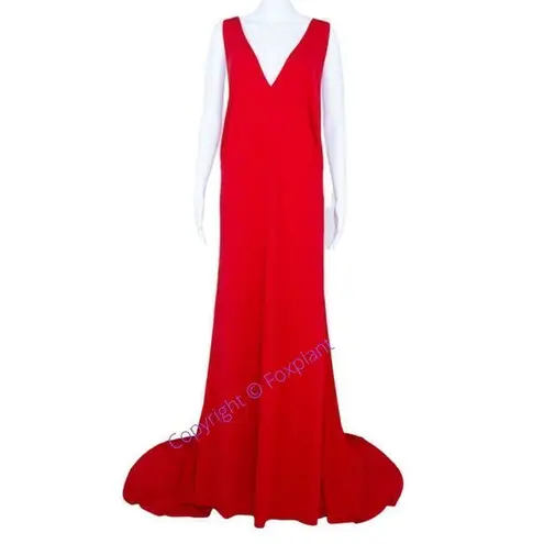 Eloquii NEW red maxi formal dress with trail, women's size 16