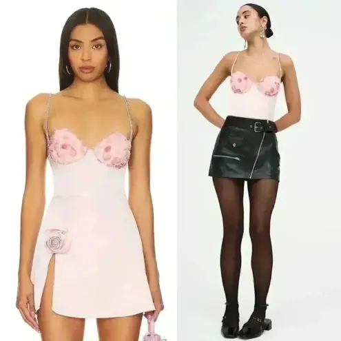 For Love & Lemons NWT  Skye Bodysuit Size Medium Pink Roses