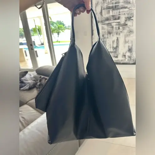 Tote Slouchy Bag and Pouch PU Leather Tote Bag Large Black