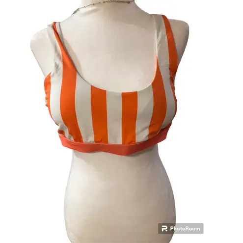 Striped Large 2 piece New High Waisted Bikini Set Orange