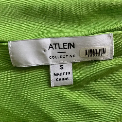 Atlein One Shoulder Ruched Dress Lime Green Size Small