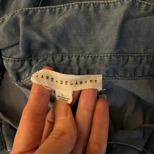 Jane and Delancey Button Up Denim Shirt in Large