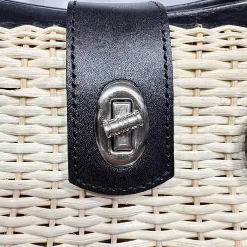 Patricia Nash Rattan Bag Damaged Straw Purse Genuine Leather Trim READ