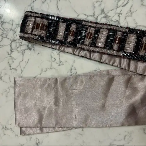 Ibisco Boho Beaded Satin Belt Size Small Purple