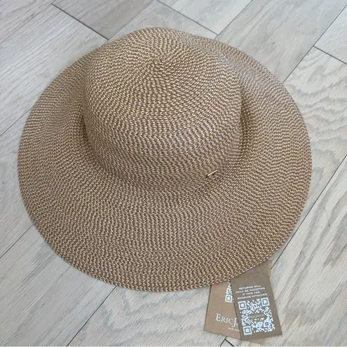 NWT Eric Javits Rollable Hampton Foldable Straw Sun Hat UV 50 Protection in Bark Tan