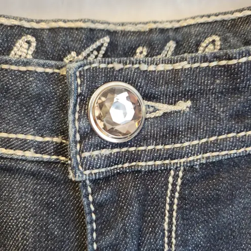 Vintage Y2K LA Idol Bling Jeans Women's Western Low Rise 90s Rhinestone Size 11 Blue