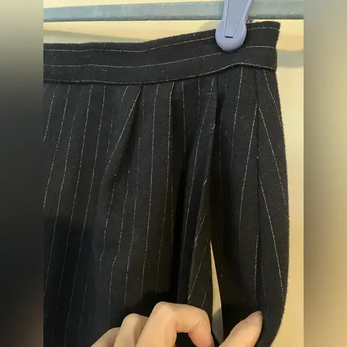 Vtg Plum Tree Womens Skirt Navy Blue Striped Wool Blend Pencil Sz 11/12