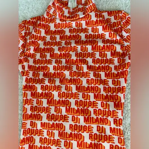 NWT Milano Di Rouge print orange dress size XS