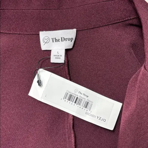 The Drop Elegant Burgundy Women's Convertible Blazer Size L Purple Size L