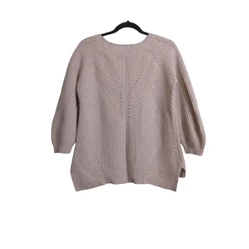 Comptoir Des Cotonniers Womens Pullover Sweater Beige Long Sleeve Wool Blend M Size M