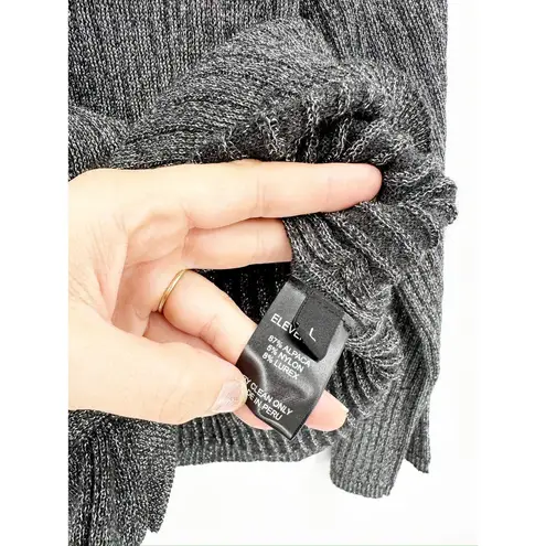 Eleven Six Nova Alpaca Metallic Lurex Blend Gray One Shoulder Sweater Size L Size L