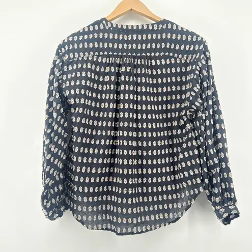 Pilcro Anthropologie Tavi Textured Black Blouse XS Cotton Bohemian Boho Shirt