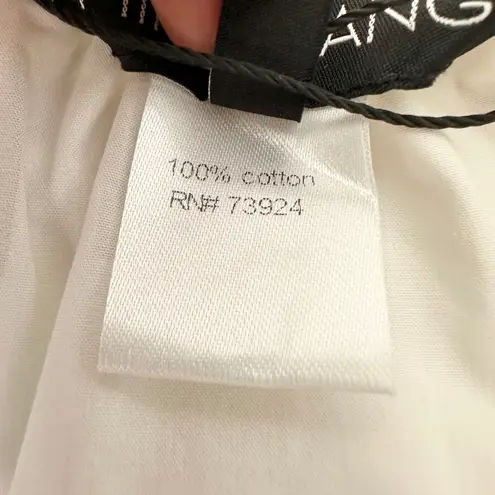 Ming Wang Maxi A Line Skirt Gingham Cotton Poplin Blue White High Waist M NWT