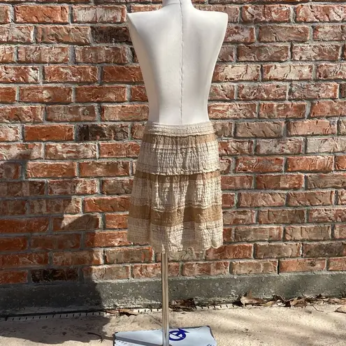 Max Studio  textured tan & cream mini skirt / L / Excellent condition