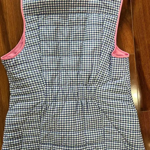 Talbots  Navy gingham/Checkered Vest with Pink Trim - Image 6