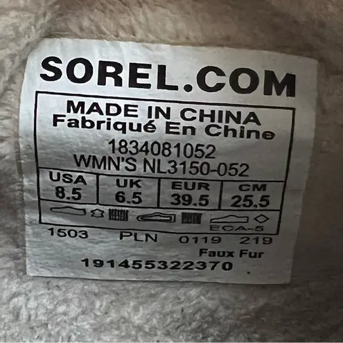 Sorel  Waterproof Out and About Boots Lace Up Snow Boots Classic Gray Wool Sherpa - Image 7