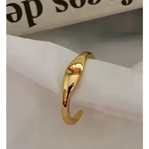 Boutique NEW 14k Yellow Gold Plated 925 Silver‎ Wave Stacking Band Ring, Adjustable