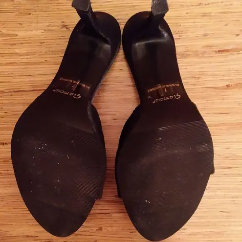 Black Fabric and Sparkle Accent Formal Dress Shoes Size 7