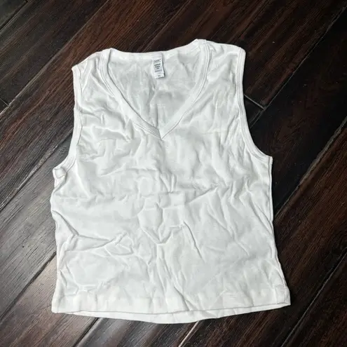 Los Angeles Apparel Crop top v neck casual tank top athletic yoga workout summer