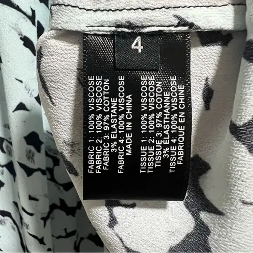 Proenza Schouler NEW NWT Short Sleeve Printed Flowy Top Blue Inky Spot Print