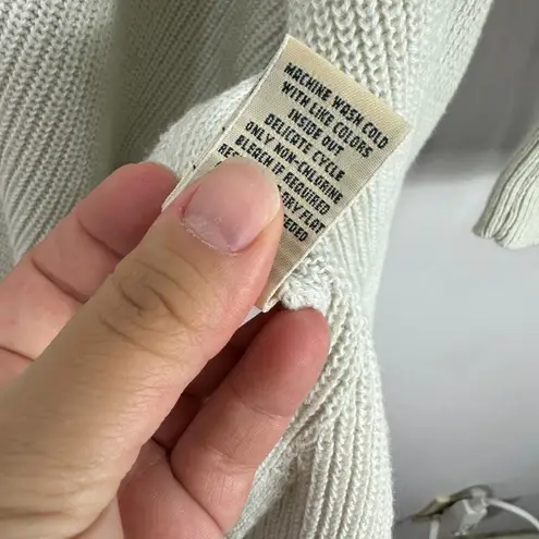 L.L.Bean Cardigan M Ivory Cotton Knit Duster Longline Minimalist Coastal Grandma Size M