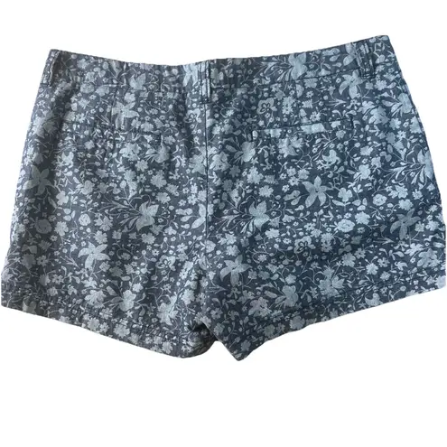 Bcg Chino Floral Blue Shorts Summer Cotton Women's Size 12
