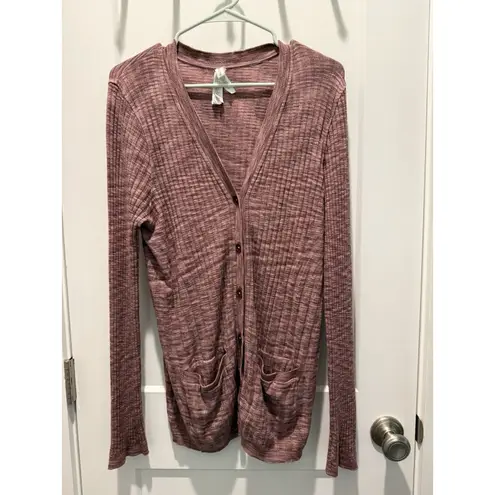 Athleta  Women's Revolve Cardigan Pink Long Sleeve Button Front Top XL Large