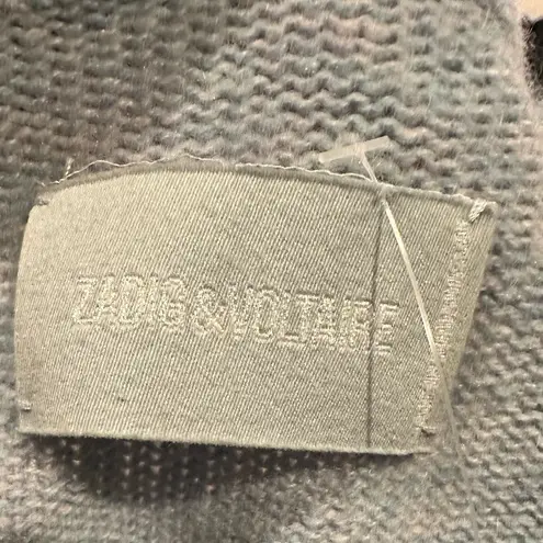 Zadig & Voltaire CASHMERE LIGHT BLUE LONG SLEEVE ROUND CREW NECK SWEATER XS