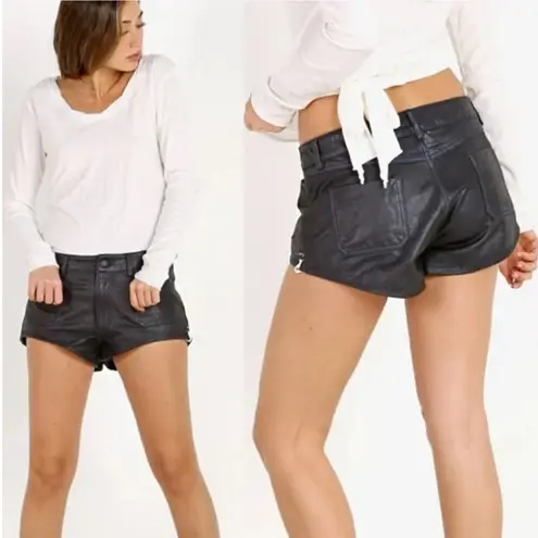 One Teaspoon NWT  Leather Runner Shorts in Off White