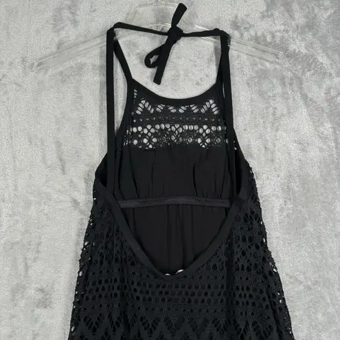 Robin Piccone Swim Cover Up Women Small Black Lace Trim Romantic Swim Neutral