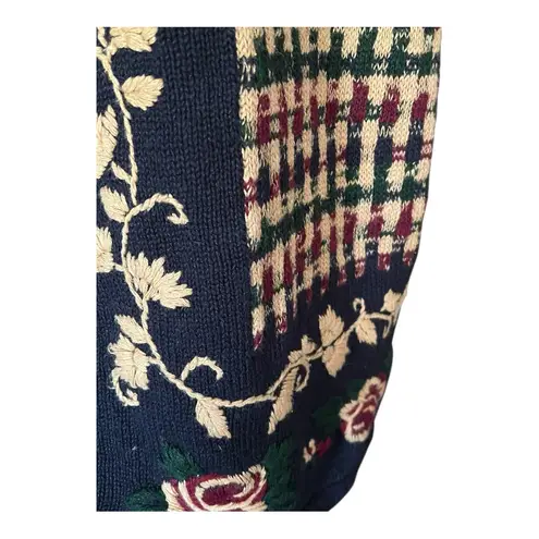 Vintage Embroidered Dark Navy Button Front Vest. SZ. 1X