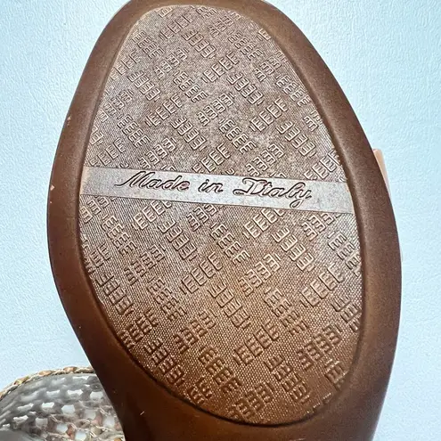 TOSCANELLA Women's Tan Made In Italy Gaucho Raffia Heeled Sandals Sz 9 Brown