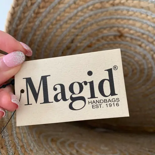 Magid Natural Weaved Silver Circle Large Tote Bag Tan