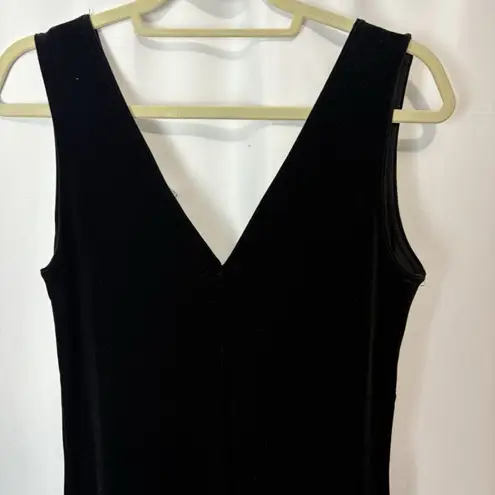 Fashion Bug Vintage Y2K Black Sleeveless Velvet Maxi Babydoll Dress Vamp Whimsigoth Size 10