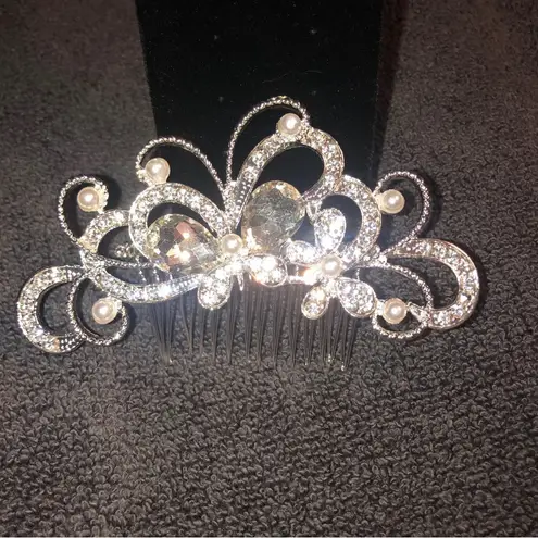 Wedding hair comb Silver