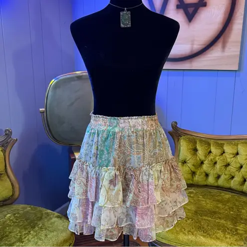MISA Los Angeles Marina Ruffle Mini Skirt Size M