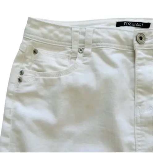 Roz & Ali Jean Skirt White Denim Jean Mini Skirt Size 4