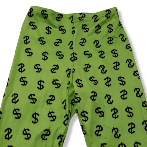 Kanari B. Dollar Sign Pants Size Small By Women's Money Sign Leggings Cash Green With Black Dollar Signs Printed Money Sign Print