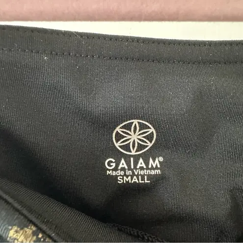 Gaiam Black and Gold Leggings, Sz Small