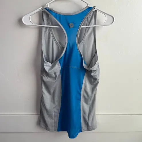 NWOT ZOOT RUN Silver Stand Heather & Pacific Singlet Tank Top Gray Size XS