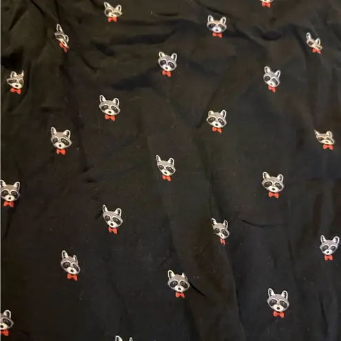 Torrid  Black Raccoon All Over Print Challis Button Front Dolman Blouse Size 0