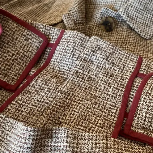 Marni Milano Linen Wool Blend Crop Blazer Jacket Brown Cream size 42 Large