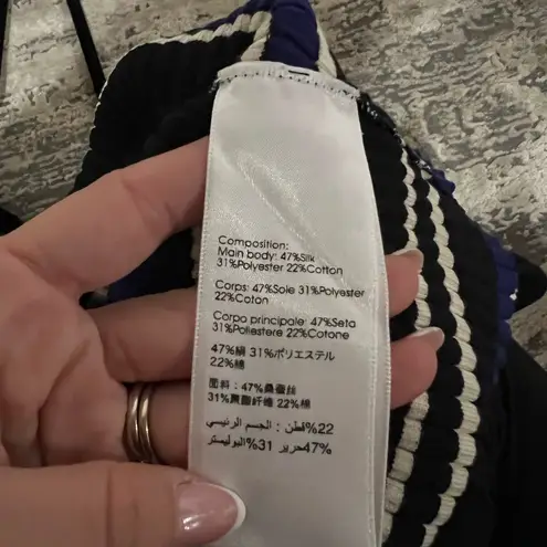 3.1 Phillip Lim Black and Blue Multi-Stripe Cropped Tank Top Size XS $275