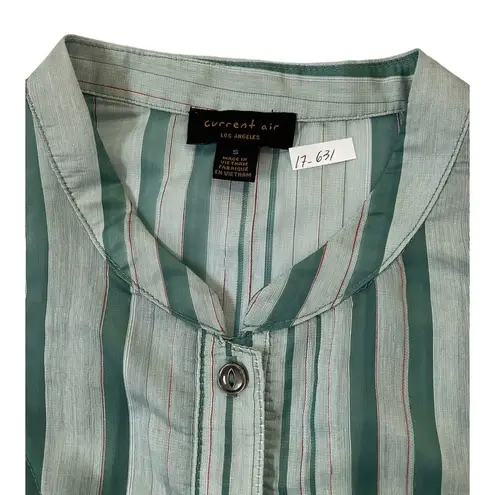 Current Air Anthropologie Women Sz Small Striped Top Green Sleeveless 17-631P