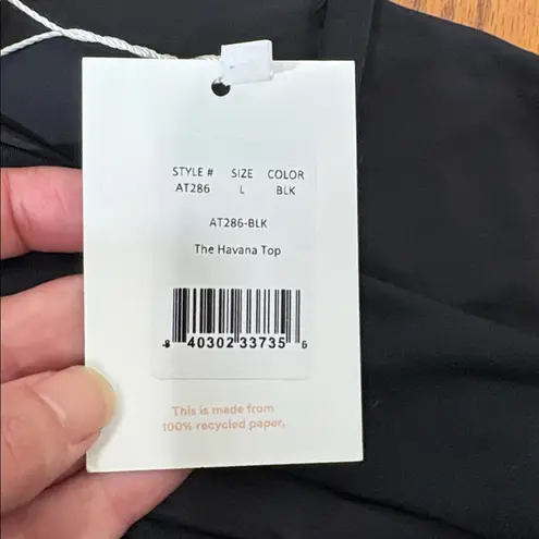 ANDIE Bikini Set Havana top High Waisted Cheeky Bikini Bottom Black Large NWT