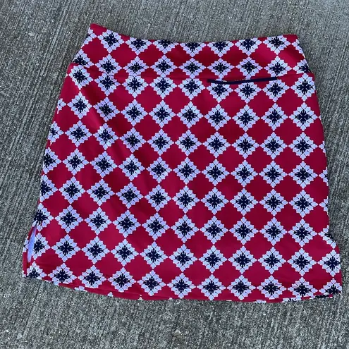 GOLFTINI Serendipity Golf Performance Skort Grosgrain Pocket Trim Large Red