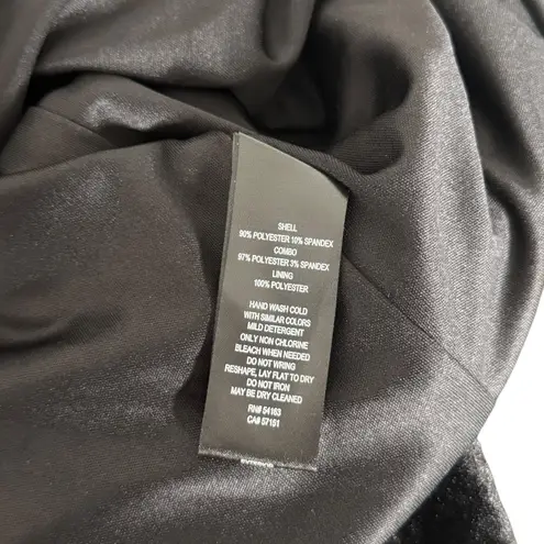 Jessica Howard Plus Size Women 20W Black Velvet Dress Party Formal Satin Ruched