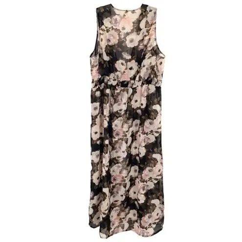 Floral Sheer Maxi Kimono Dress Coverup Size 3X